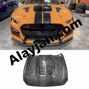 Carbon Fiber Front Hood Air Vent Trim – GT500 Style Bonnet Cover for Ford Mustang Coupe/Convertible 2-Door (2015–2017) غطاء فتحة تهوية غطاء المحرك من ألياف الكربون – تصميم GT500 لسيارة فورد موستانج كوبيه / قابلة للتحويل بابين (2015–2017)