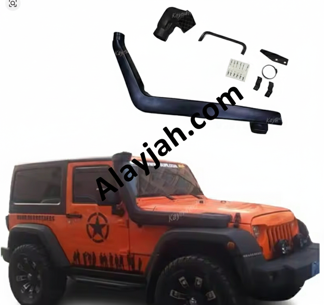 Jeep Wrangler JK Air Intake Snorkel Diving Kit – Wading Breather Hose Pipe, 4x4 Off-Road Modified Accessories طقم سحب هواء للجيب رانجلر JK – أنبوب تنفّس للغمر والطرق الوعرة، إكسسوارات معدلة للسيارات 4x4