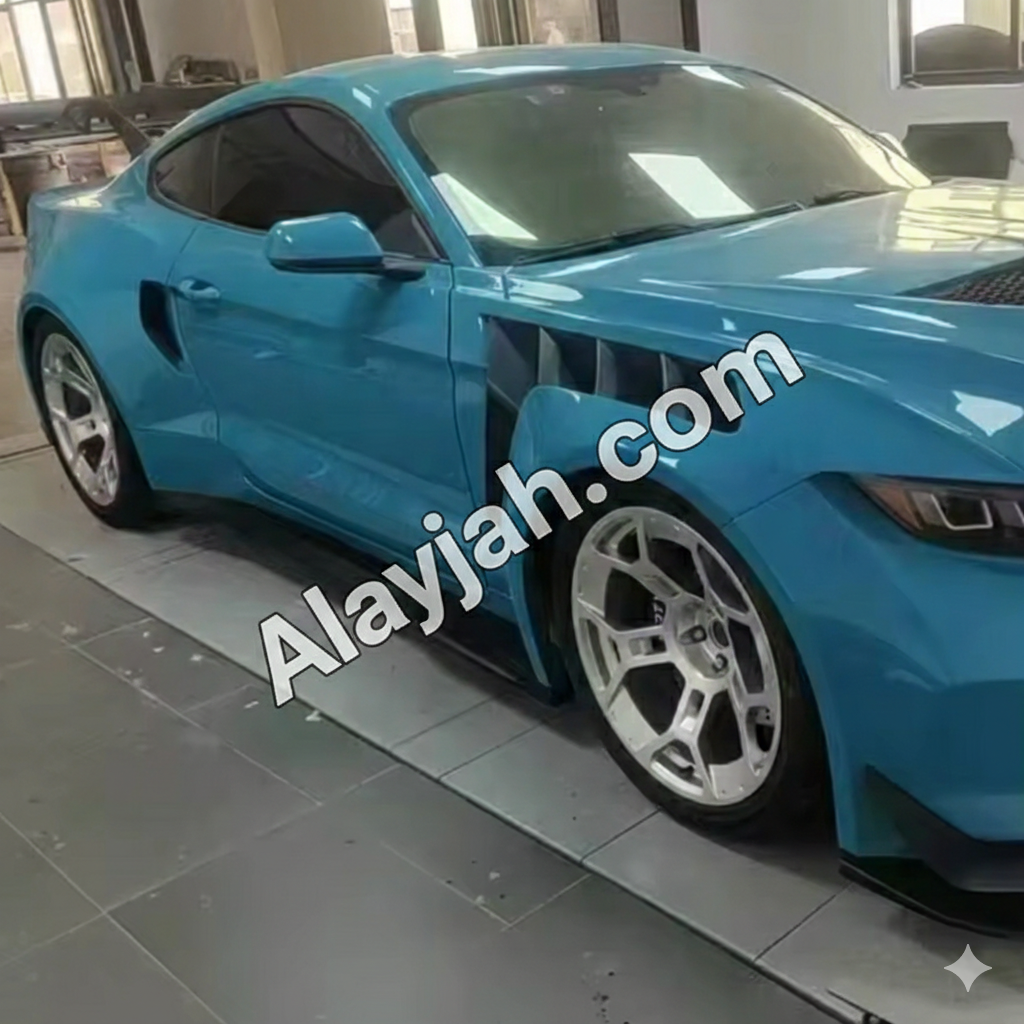 Full GTD-Style Body Kit for Mustang 2015–2017 with 2024 Model Conversion Parts طقم هيكل كامل بتصميم GTD لسيارة فورد موستانج 2015–2017 مع قطع تحويل لشكل موديل 2024
