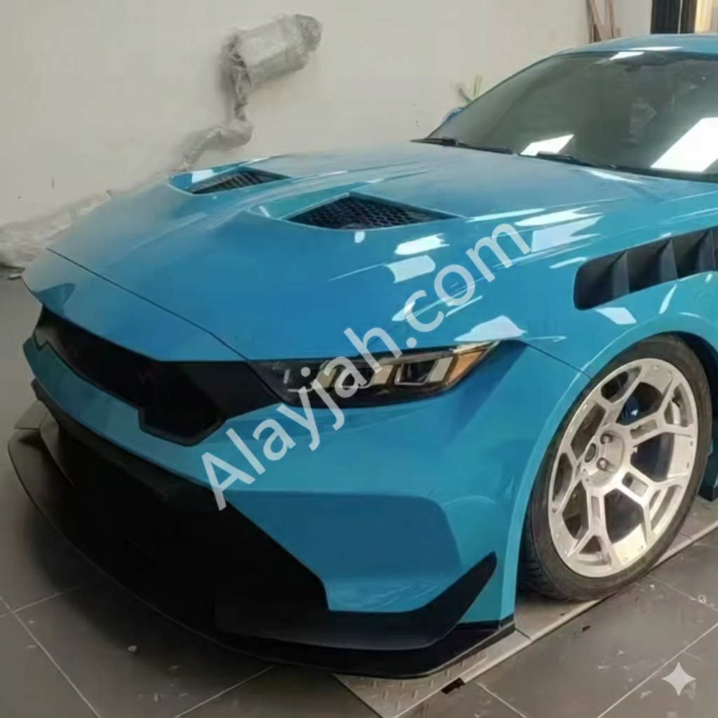 Full GTD-Style Body Kit for Mustang 2015–2017 with 2024 Model Conversion Parts طقم هيكل كامل بتصميم GTD لسيارة فورد موستانج 2015–2017 مع قطع تحويل لشكل موديل 2024