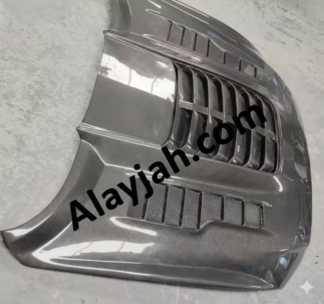 Carbon Fiber Front Hood Air Vent Trim – GT500 Style Bonnet Cover for Ford Mustang Coupe/Convertible 2-Door (2015–2017) غطاء فتحة تهوية غطاء المحرك من ألياف الكربون – تصميم GT500 لسيارة فورد موستانج كوبيه / قابلة للتحويل بابين (2015–2017)