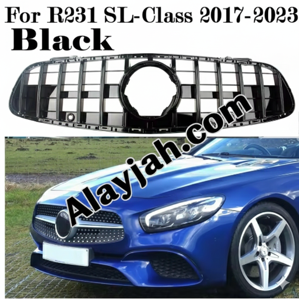 Racing Front Radiator Grilles for Mercedes-Benz R231 SL-Class 2013–2023 – Compatible with SL450, SL500, SL550 & SL65 شبك أمامي رياضي لراديتر مرسيدس بنز R231 SL-Class موديل 2013–2023 – متوافق مع SL450 وSL500 وSL550 وSL65