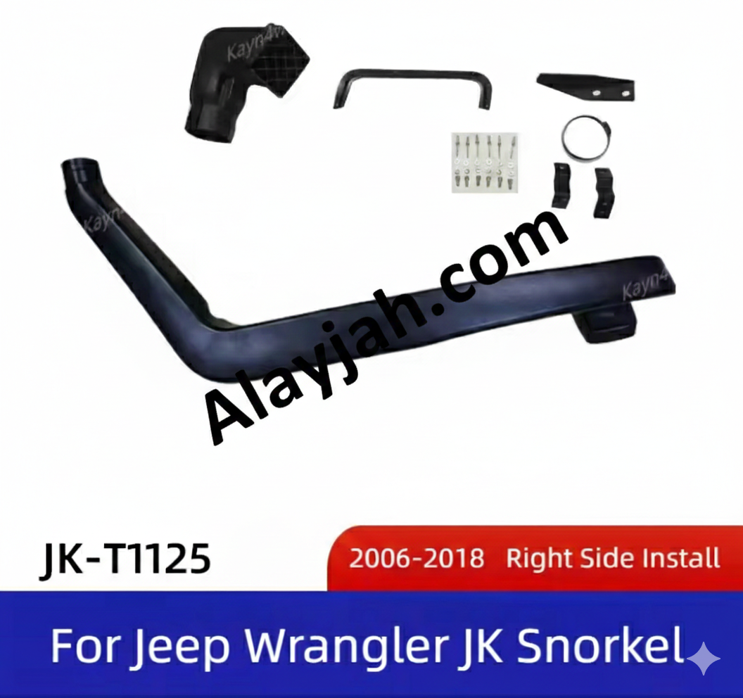Jeep Wrangler JK Air Intake Snorkel Diving Kit – Wading Breather Hose Pipe, 4x4 Off-Road Modified Accessories طقم سحب هواء للجيب رانجلر JK – أنبوب تنفّس للغمر والطرق الوعرة، إكسسوارات معدلة للسيارات 4x4