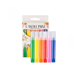 Alayjah 6-Color Candle Paint , 1-Piece , Artist Painting Kit with High-Quality Paper Box for Smooth, Vibrant ألوان الشمع المكونة من 6 ألوان،  طقم رسم فني مع علبة ورقية عالية الجودة لرسم ناعم وزاهي