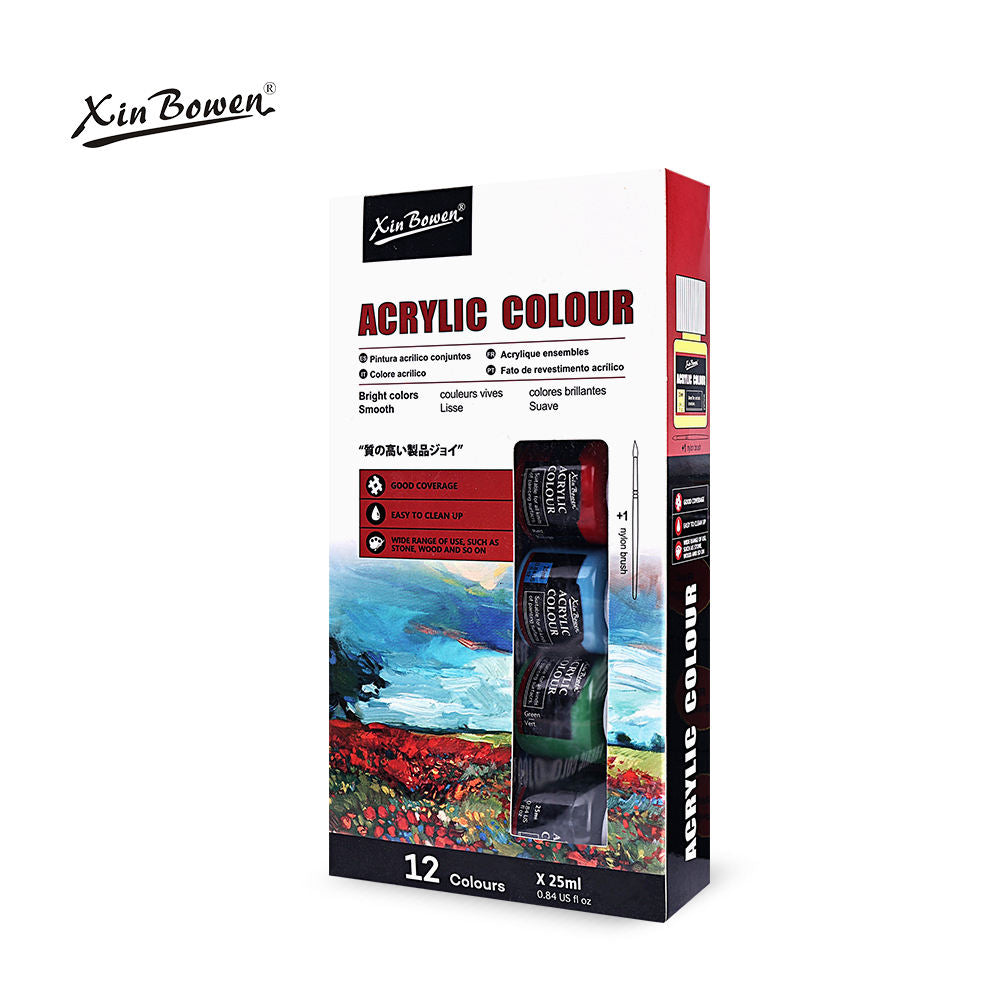 12-Color Poster Paint Set, Non-Toxic Art Kit for Students & Wall Projects  ألوان بوستر من 12 لونًا، آمن وغير سام للطلاب ومشاريع الرسم على الجدران