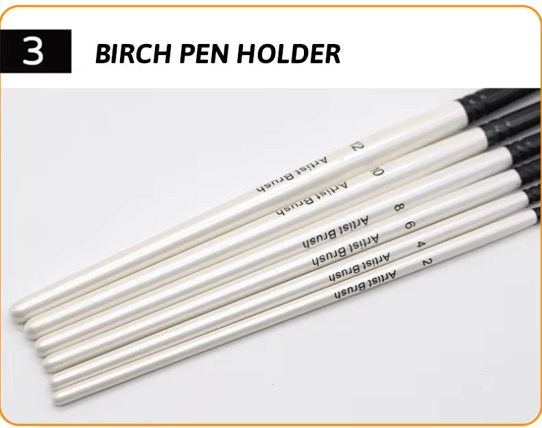 Alayjah, 6-Piece Paint Brush Set for Watercolor, Acrylic & Oil, Soft, Durable Bristles   20100410فرش 6 قطع للألوان المائية والأكريليك والزيتية – شعيرات ناعمة ومتينة