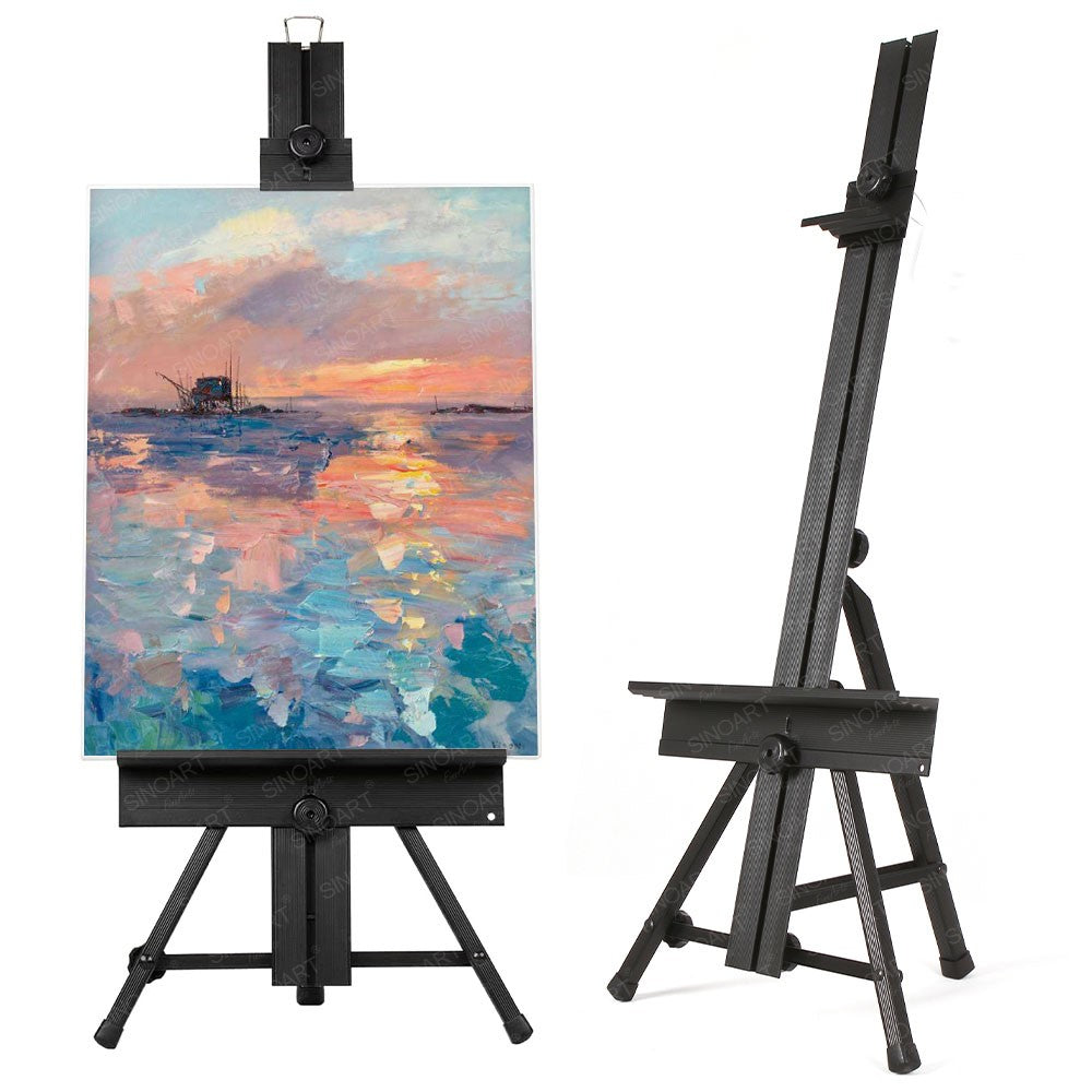 Alayjah, Painting Canvas Holder, 1 Pc , Black Aluminum Foldable Table Easel Stand for Children & Artists, Portable Art Display Toolألَيْجا، حامل لوحات رسم، قطعة واحدة، حامل طاولة أسود من الألمنيوم قابل للطي للأطفال والفنانين، أداة عرض فنية محمولة