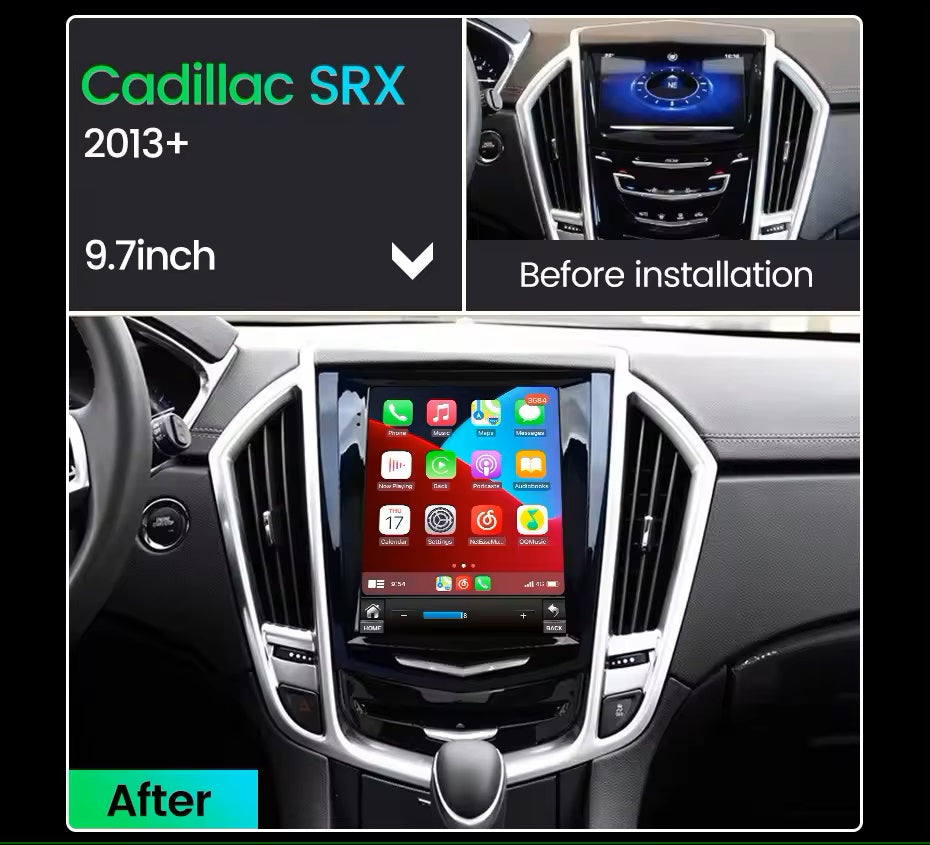 Android 13 9.7'' Radio Stereo IPS Screen Carplay Navigation RDS Mirror Link Compatible with Cadillac ATS ATSL XTS SRX CTS جهاز ترفية كاربلاي اندرويد نافجيشن متوافق مع كاديلاك