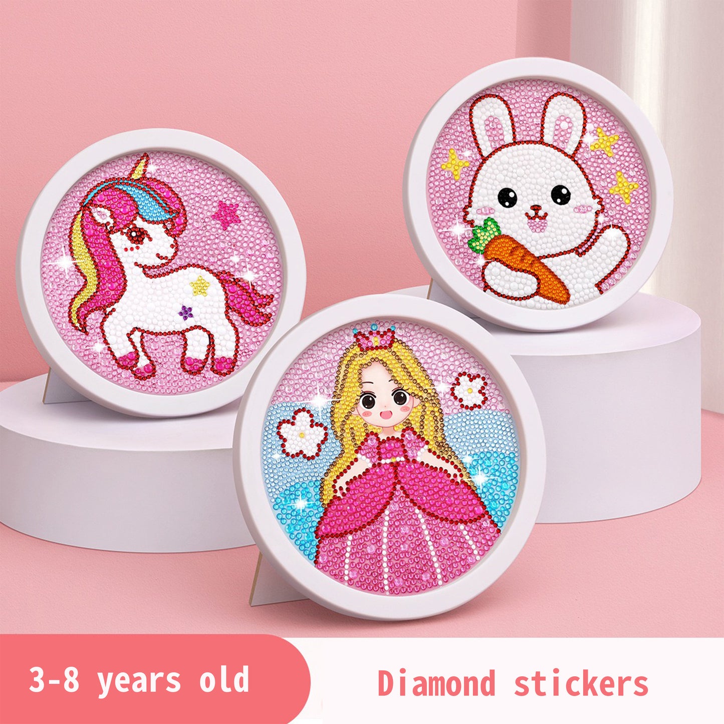 Alayjah, 5D DIY Diamond Painting Set with White Frame, 1 Pc, Educational Creative Drawing Toy for Kids, Fun Paste Art Kit ،  20200010 فصوص ثلاثية الأبعاد  مع إطار أبيض