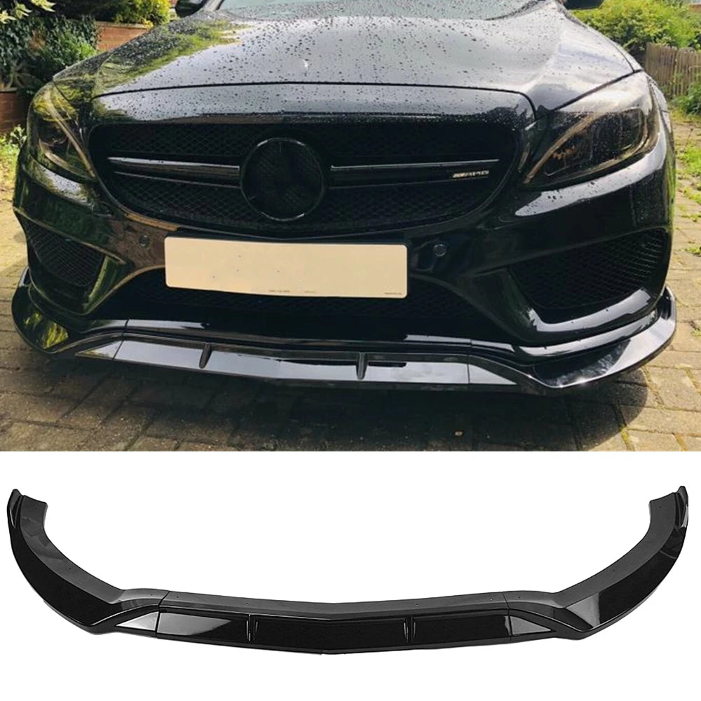 Mercedes Front Bumper Lib C Class W205 2015-2018 Gloss Blackلحية مرسيدس سي