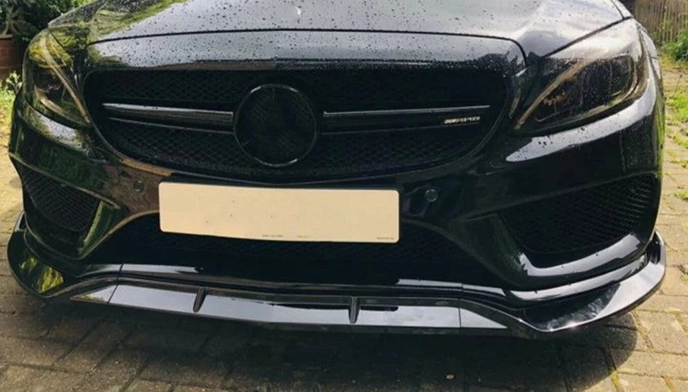 Mercedes Front Bumper Lib C Class W205 2015-2018 Gloss Blackلحية مرسيدس سي