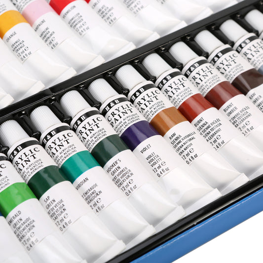 24 Color Acrylic Paint Tubes Set for Kids الوان اكريلك معجون للاطفال