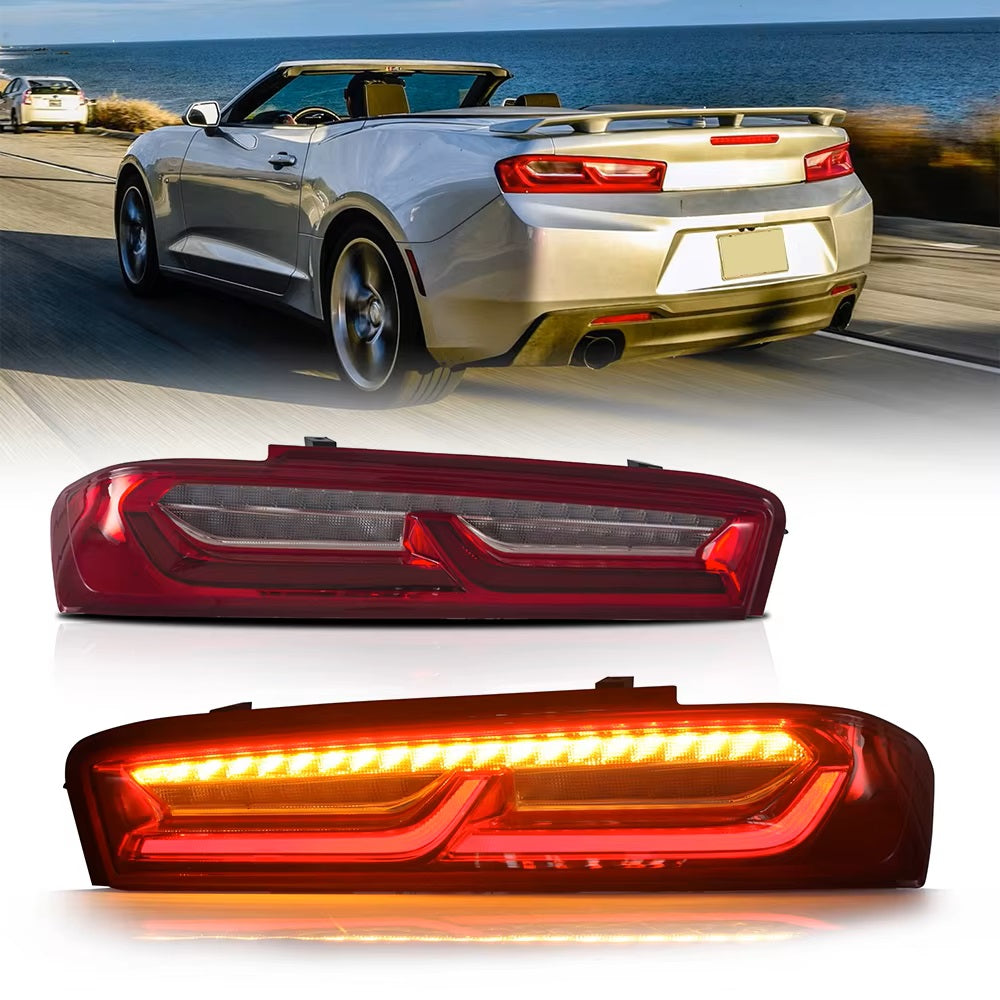 Taillights Clear/ Smoked/Red Lense For Chevrolet Camaro 2016-2018 Led ليتات صطابات خلفية شفرولية كمارو لون سموك مدخن او شفاف او احمر