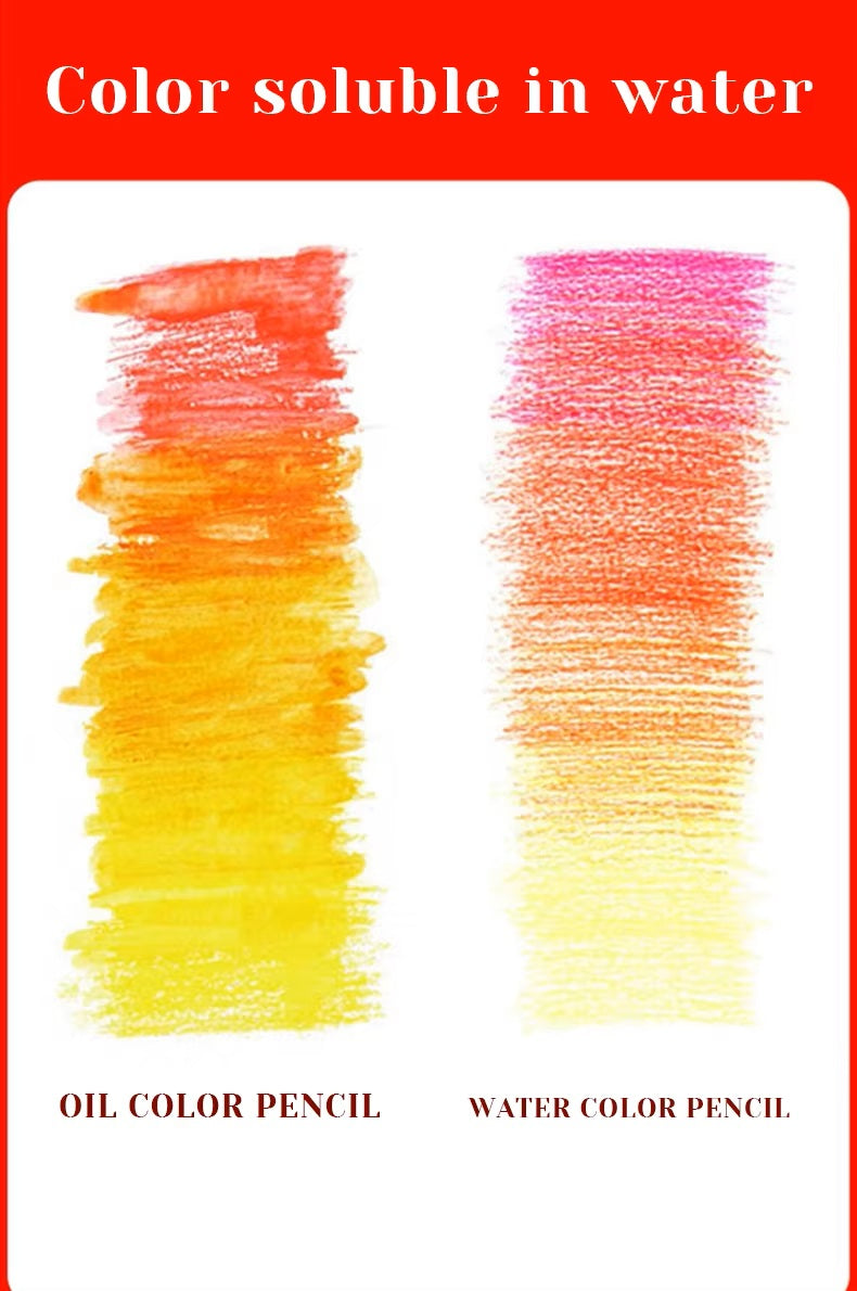 Professional Wooden Art 72 Watercolor Colored Pencils Setالوان خشبية مائية احترافية 72 قلم في محفظة جلدية مع الأدوات