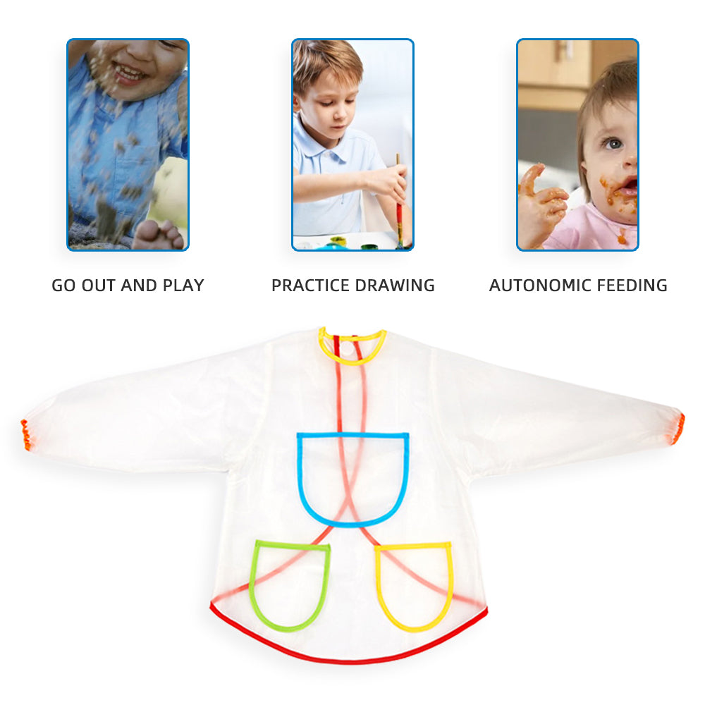 Alayjah, Long-Sleeved Waterproof Painting Apron, 1 Piece, Anti-Stain Art Smock for Kids, Full Coverage & Easy to Clean(Free Size) 20100220 (Special Prices for Sellers اسعار خاصة للتجار )
