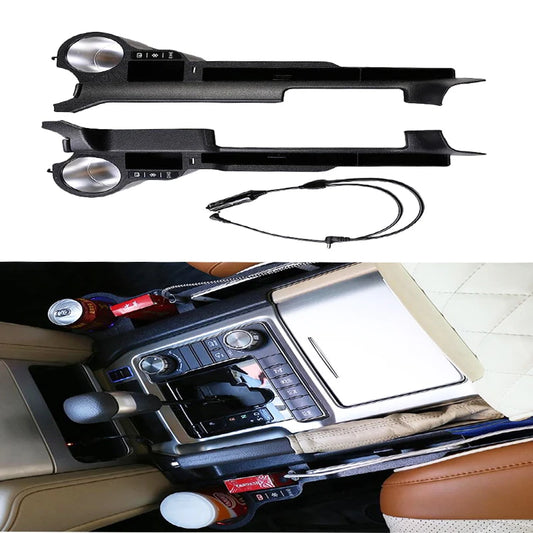 LED Seat Storage Box Cup Holder Heating Cooling For Toyota Land Cruiser 200 LC200 2008-2022 صندوق تخزين مع حامل اكواب ومبرد مسخن للمشروبات تويوتا لاندكروزر