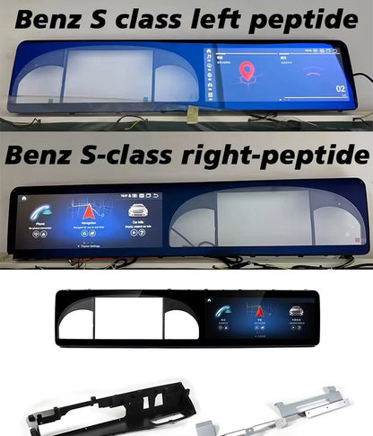 12.3" Monitor Without Cluster Android Car Navigation GPS Multimedia Radio Player for Mercedes Benz S W221 2006-2013  Auto Radio Wireless Carplay Head Unit with Dashboard Cover One Year Warranty شاشة مريسدس اس كلاس بدون عدادات وطبلون ضمان سنة