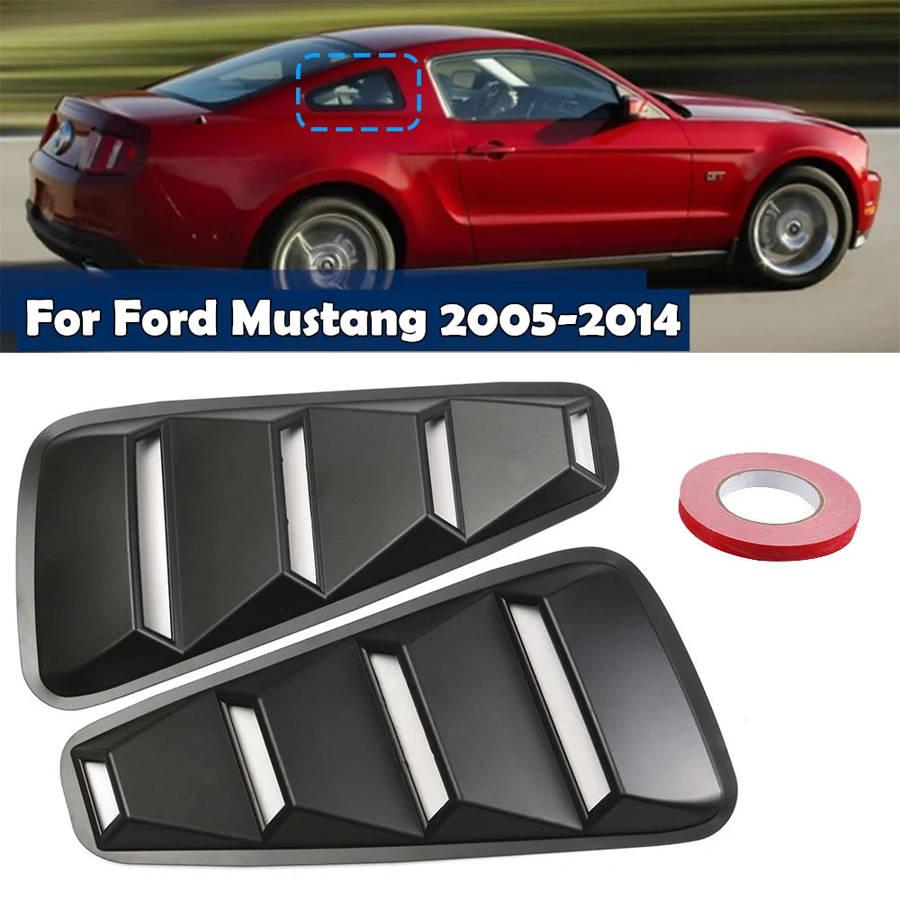 A Pair Quarter Side Window Louvers Ford Mustang 2005 2006 2007 2008 2009 2010 2011 2012 2013 2014 غطاء مدرج لوفر للجامات الجانبية فورد موستنج