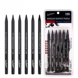 Alayjah, 6-Piece Graphite & Carbon Sketching Pencil Professional Art Drawing Pens for Shading & Detailed Painting  أقلام رسم من الجرافيت والكربون  6 قطع، أقلام احترافية للتظليل والرسم التفصيلي