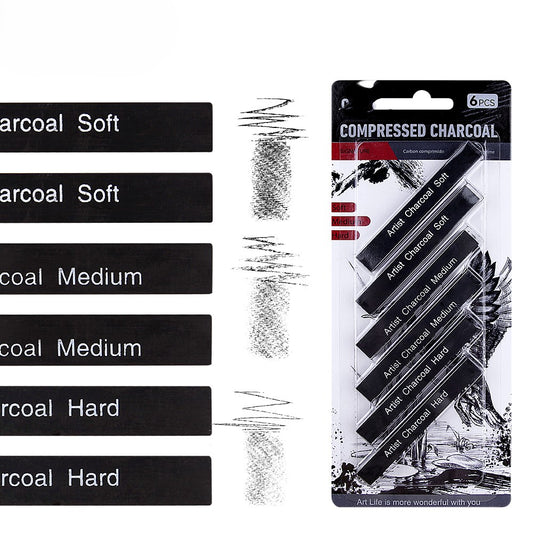 Alayjah, 6-Piece Graphite & Compressed Charcoal Pencil, Soft, Medium & Hard for Precise Sketching & ، 20100130أقلام رصاص غرافيت وفحم مضغوط مكونة من 6 قطع – ناعمة، متوسطة وصلبة للرسم والتظليل بدقة (Special Prices for Sellers اسعار خاصة للتجار )