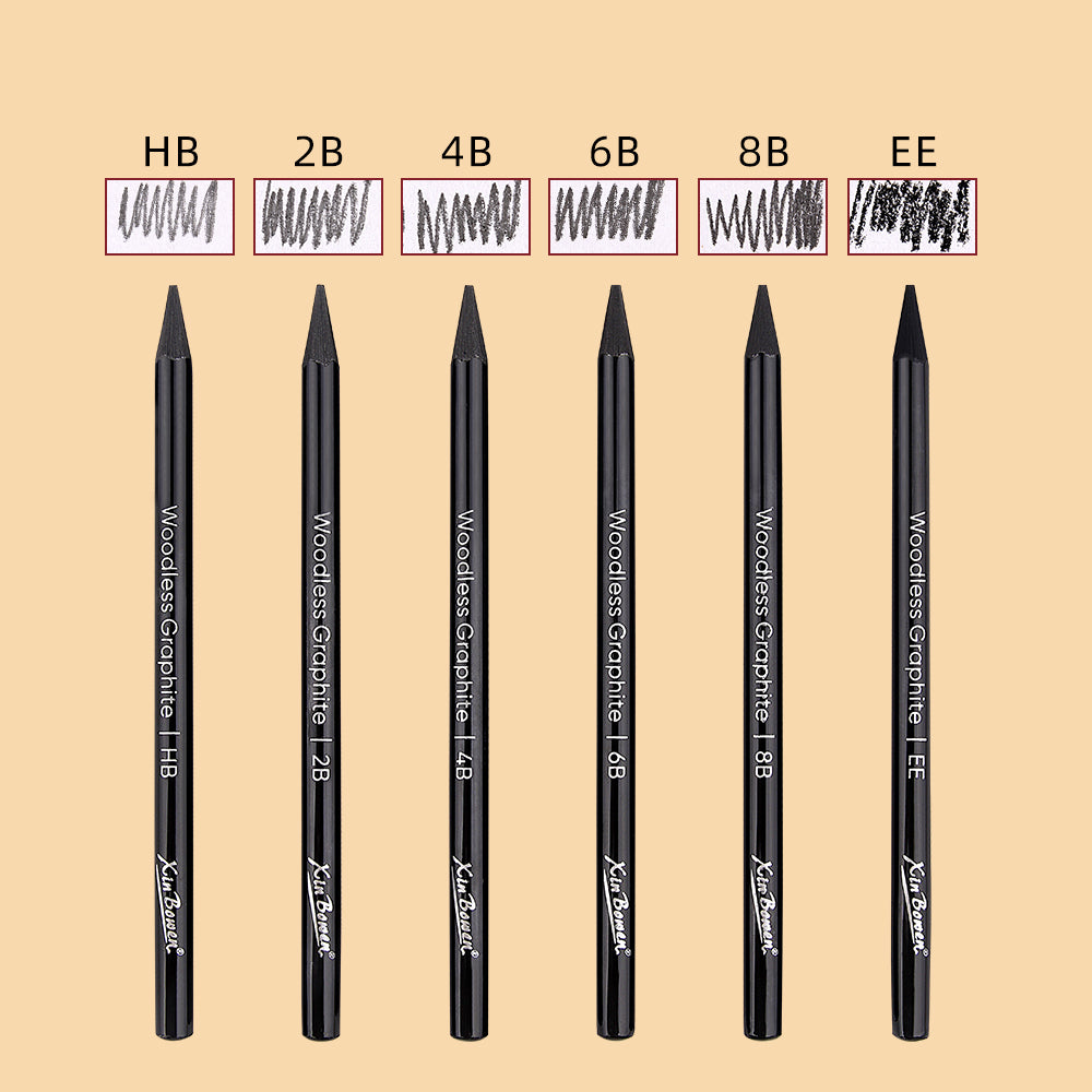 Alayjah, 6-Piece Graphite & Carbon Sketching Pencil Professional Art Drawing Pens for Shading & Detailed Painting  أقلام رسم من الجرافيت والكربون  6 قطع، أقلام احترافية للتظليل والرسم التفصيلي