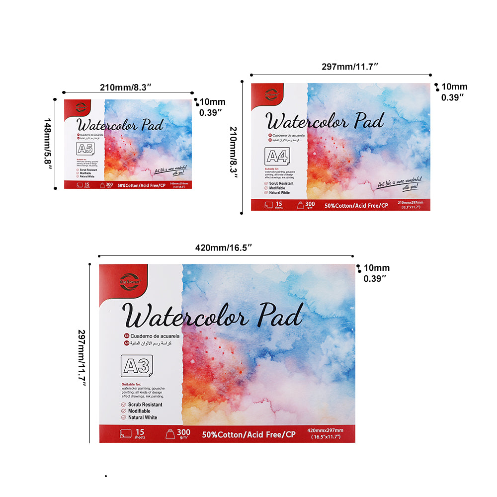 Alayjah, Watercolor Pad,1 Piece, Compact & Durable Painting Paper for Watercolors, Ideal for Travel, Students & Beginners  دفتر ألوان مائية، ورق رسم مدمج ومتين للألوان المائية، مثالي للسفر والطلاب والمبتدئين