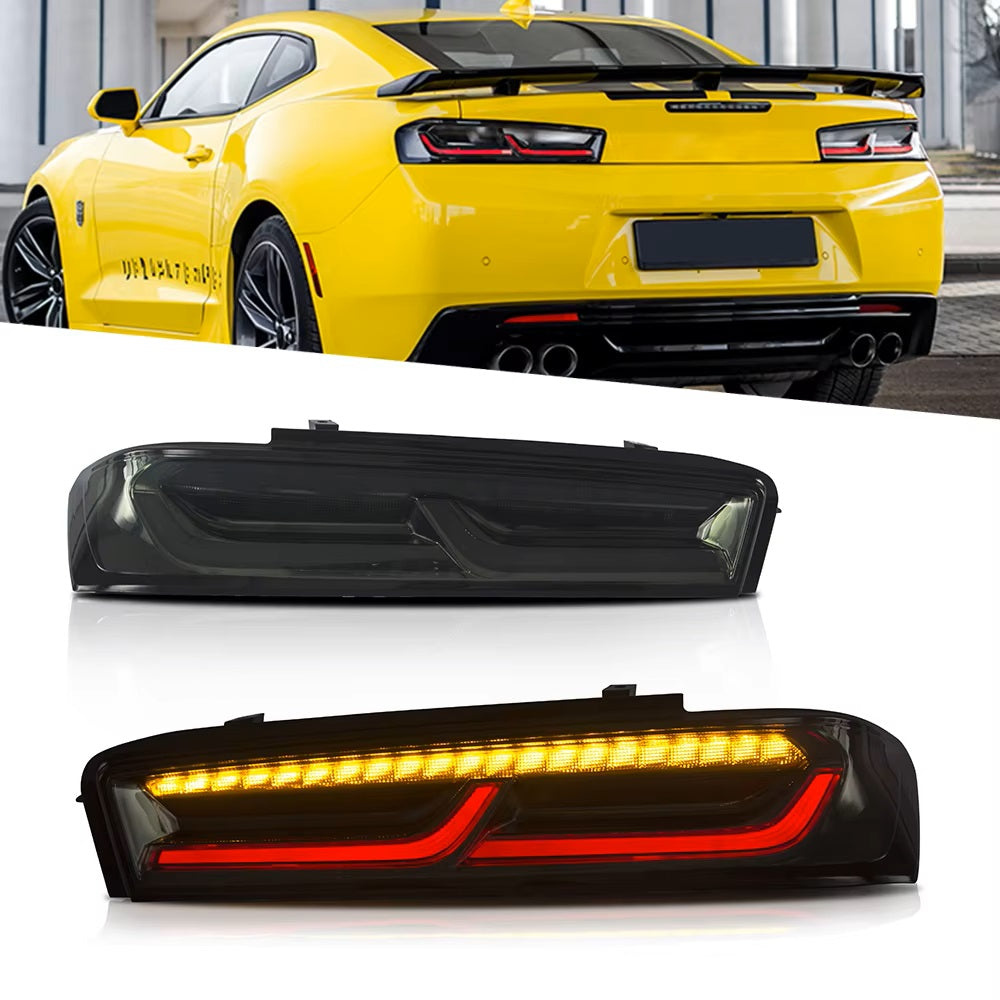 Taillights Clear/ Smoked/Red Lense For Chevrolet Camaro 2016-2018 Led ليتات صطابات خلفية شفرولية كمارو لون سموك مدخن او شفاف او احمر