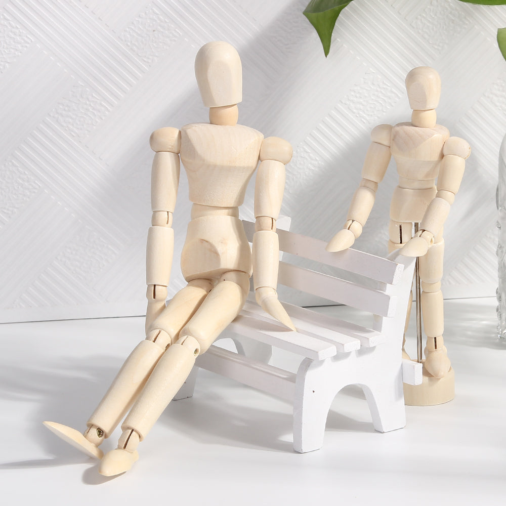 8'' Adjustable Wooden Artist Manikin, 1 Piece, Male/Female Model for Sketching, Painting & Art Displayمانيكان خشبي فني قابل للتعديل بحجم 8 بوصة، قطعة واحدة، نموذج ذكر/أنثى للرسم والتلوين وعرض الأعمال الفنية (Special Prices for Sellers اسعار خاصة للتجار )
