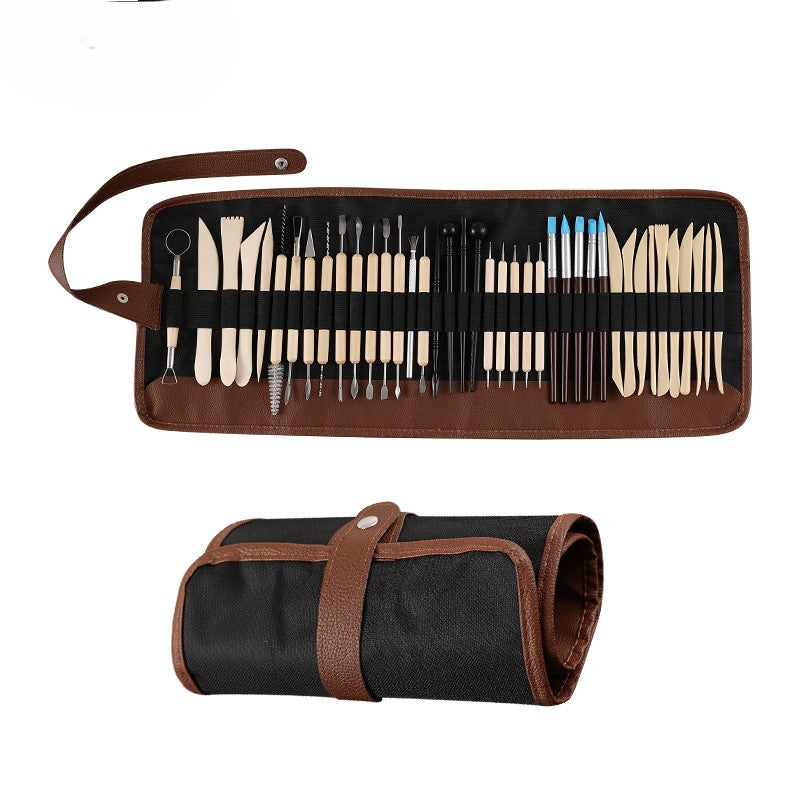 Alayjah, 40-Piece Double-Ended Carving Tool , Wooden Handles & Stainless Steel Tips for Pottery, Painting & Modeling  40 20100050 (Special Prices for Sellers اسعار خاصة للتجار )