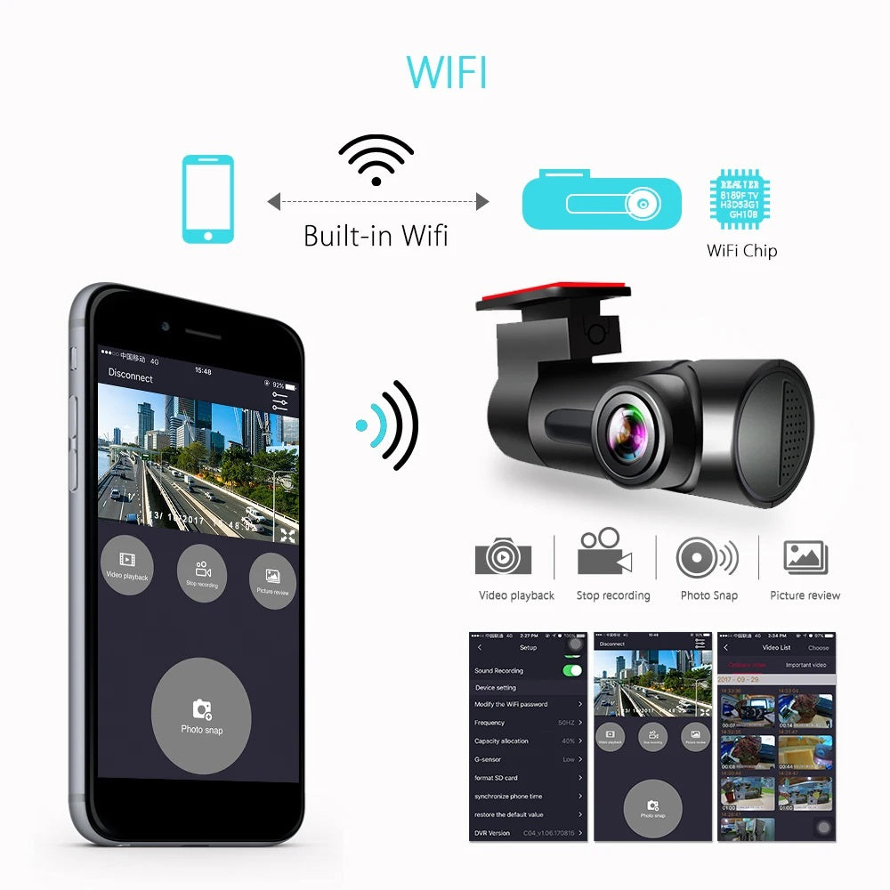 داش كام صغير Small Dash Cam Full HD DVR camera