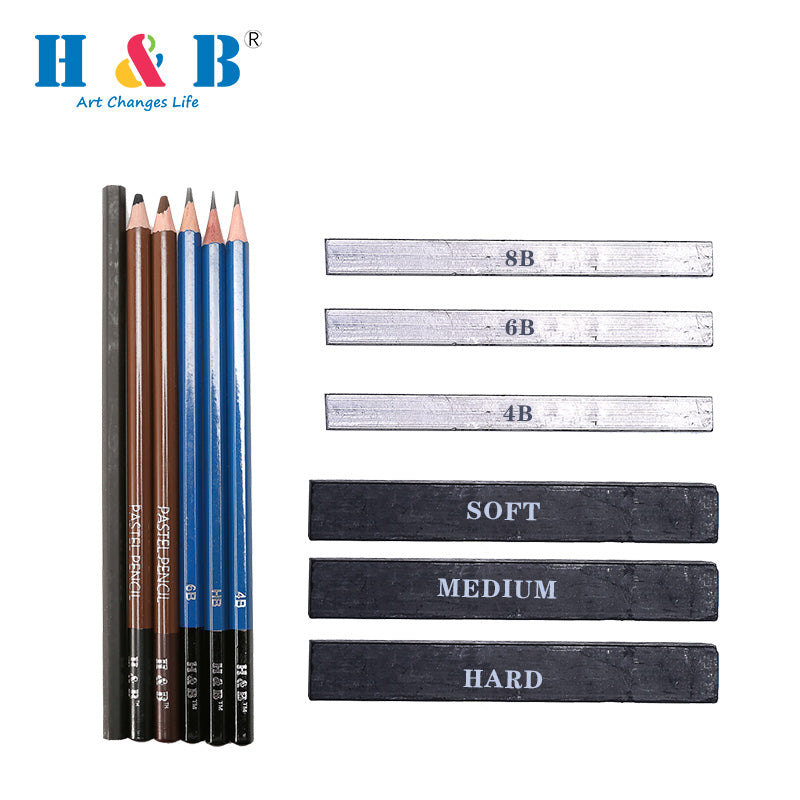 Alayjah, 12-Piece Mini Portable Art Set, Sketching, Pastel & Charcoal Pencil Kit for Travel & On-the-Go Creativity،   طقم أقلام رسم وباستيل وفحم مثالي للسفر والإبداع أثناء التنقل