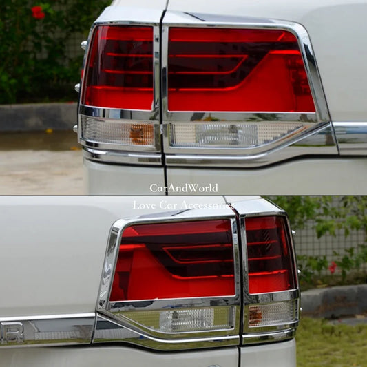 2016 -2020 Toyota Land Cruiser Rear Light Cover Trim Tail lights Lamp ABS Chrome كروم للليتات الخلفية مصابيح تويوتا لاندكروزر