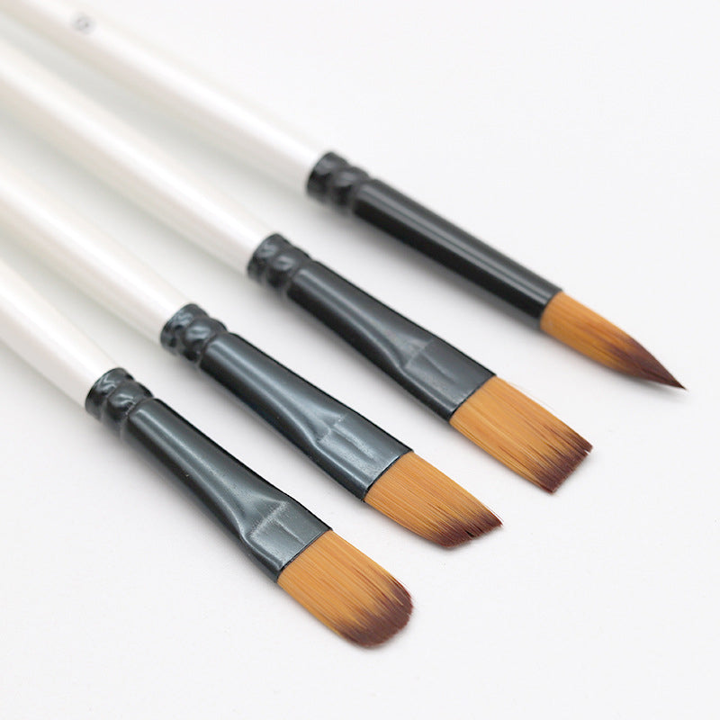 Alayjah, 6-Piece Paint Brush Set for Watercolor, Acrylic & Oil, Soft, Durable Bristles   20100410فرش 6 قطع للألوان المائية والأكريليك والزيتية – شعيرات ناعمة ومتينة