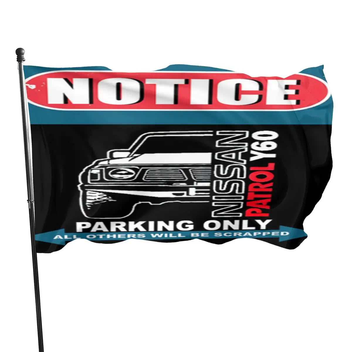 Nissan Patrol Y60 010343 3D Stylish Decorative Flag نيسان باترول Y60 010343 علم زخرفي أنيق ثلاثي الأبعاد