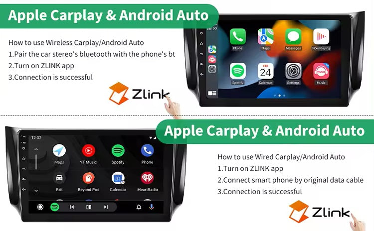 Android Stereo 4+64G Carplay Navigation Wifi 10"IPS 2.5D Touchscreen Compatible with Nissan Sentra SYLPHY 2013 شاشة 10 انش اندرويد كاربلاي نافجيشن متوافق مع نيسان سينترا سلفيا