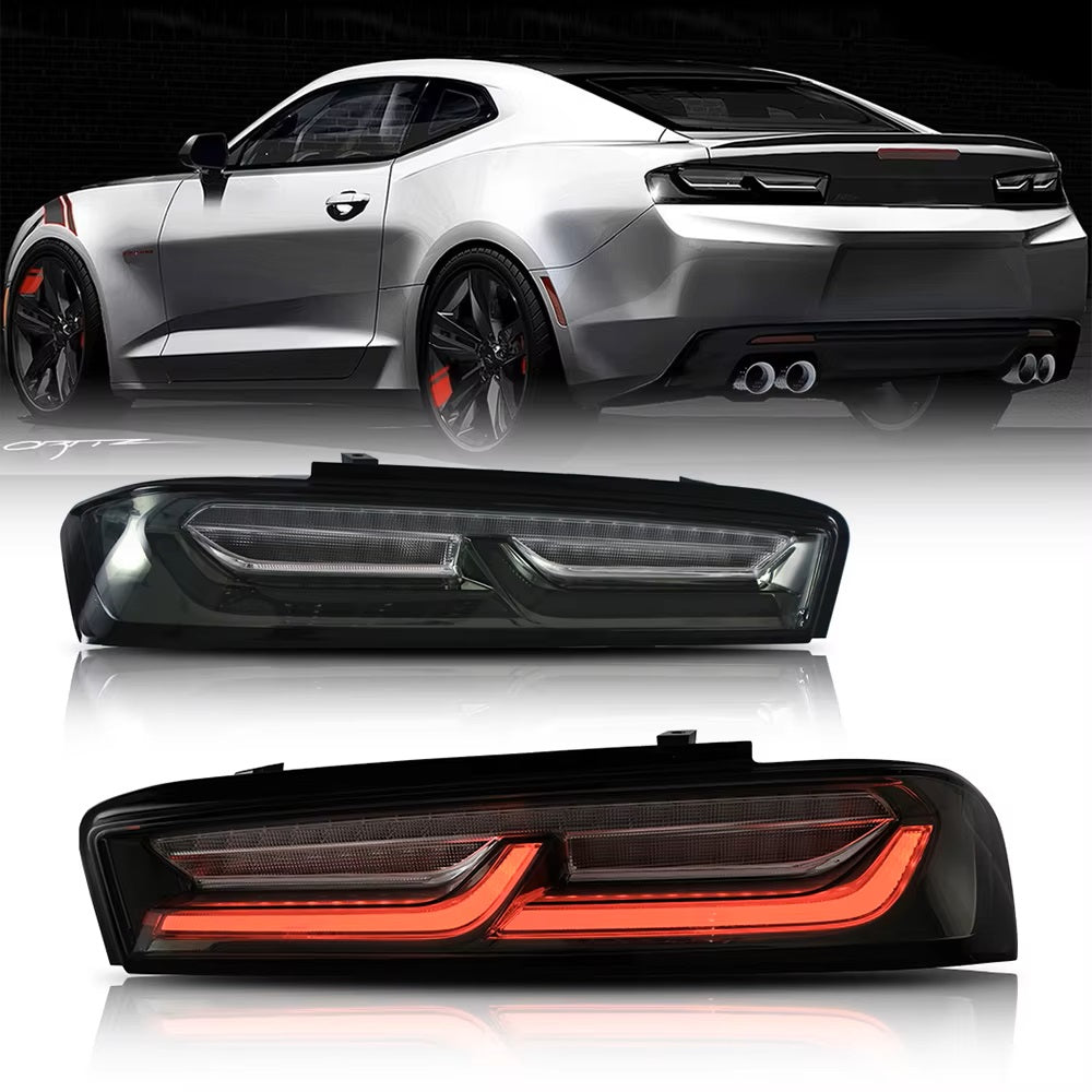 Taillights Clear/ Smoked/Red Lense For Chevrolet Camaro 2016-2018 Led ليتات صطابات خلفية شفرولية كمارو لون سموك مدخن او شفاف او احمر