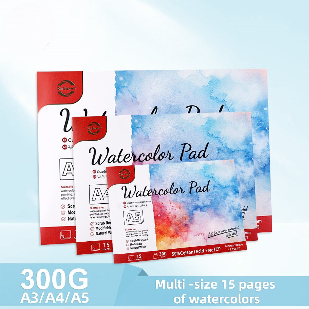 Alayjah, Watercolor Pad,1 Piece, Compact & Durable Painting Paper for Watercolors, Ideal for Travel, Students & Beginners  دفتر ألوان مائية، ورق رسم مدمج ومتين للألوان المائية، مثالي للسفر والطلاب والمبتدئين
