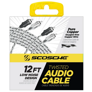 12 Foot. Twisted Audio Cable Gray/Black وايرات صوت عالية الجودة للنظام الصوتي