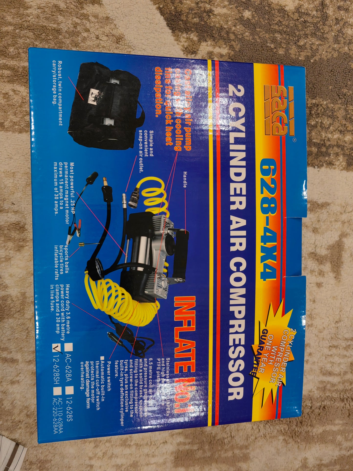 (اسعار خاصة للتجار special prices for sellers) 2 Cylinder compact air compressor with free bag and accessories كمبرسر هواء سليندرين مع شنطة واكسسوارات مجانا