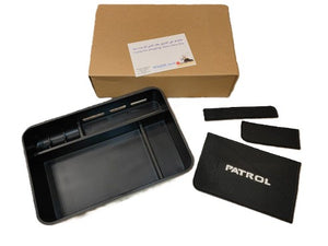 صندوق تخزين منظم بالتكية الثلاجة نيسان باترولCentral Armrest Console Tray Organizer Storage Box For Nissan Patrol Armada Accessories