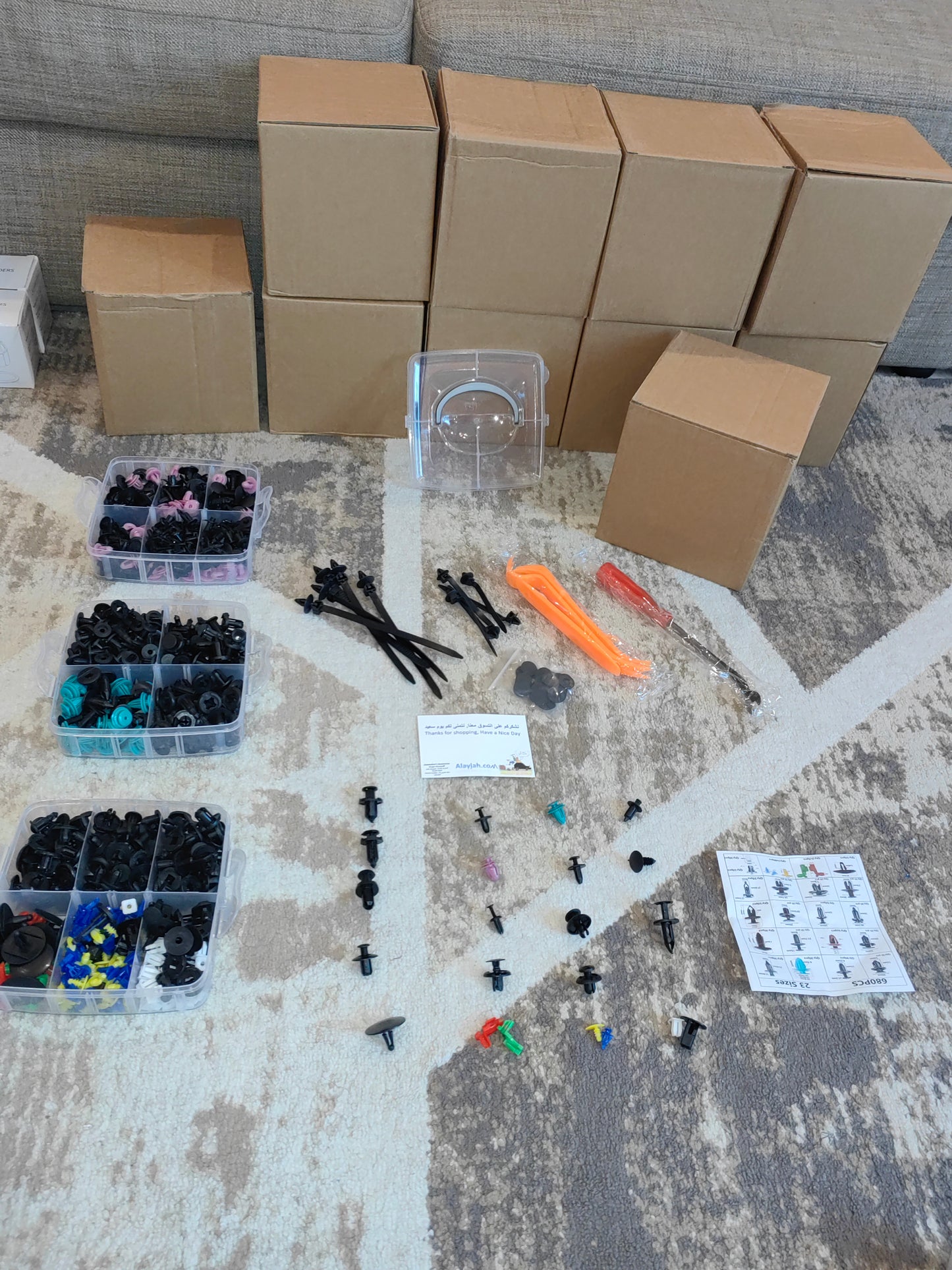 كليبات تثبيت السيارات، لتثبيت قطع السيارات، 100 قطعة Automotive Fastener Clips, Car Parts Fixing Kit, 100 Pieces