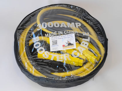 1 Year Warranty Car Jump Battery Charge Cable Wire Emergency Booster 3000AMPكابل شحن بطارية السيارة للطوارئ مع ضمان سنة | سلك شاحن ومBoost للسيارة 3000 أمبير