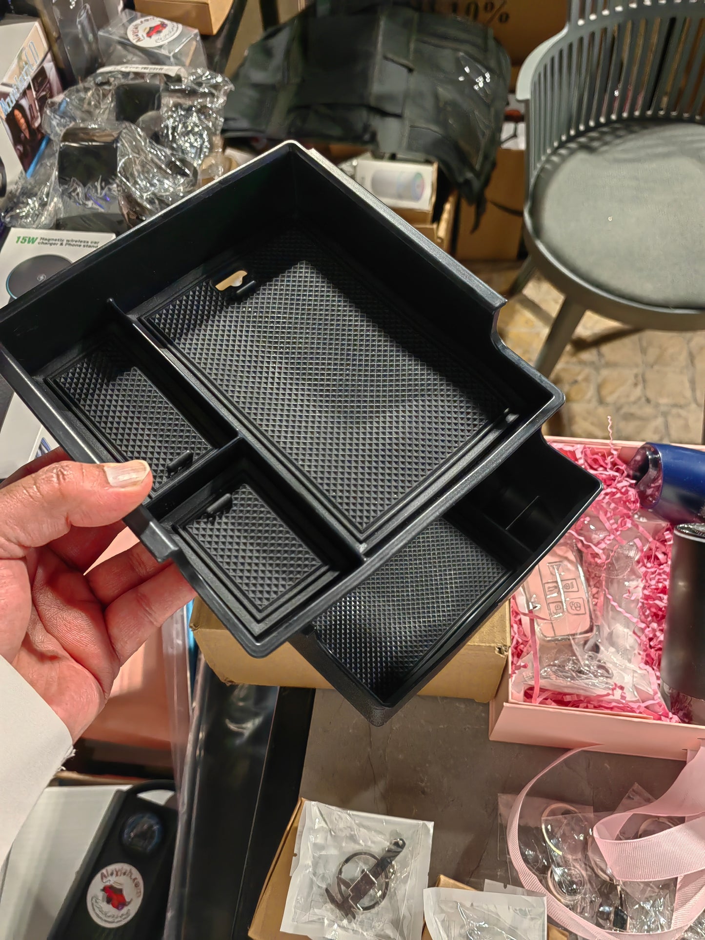 Center Console Organizer Insert Tray & Armrest Storage Box - Compatible with Ford Bronco 2021+,10400150  صينية منظم درج الكونسول الأوسط وصندوق تخزين مسند الذراع - متوافق مع فورد برونكو 2021+