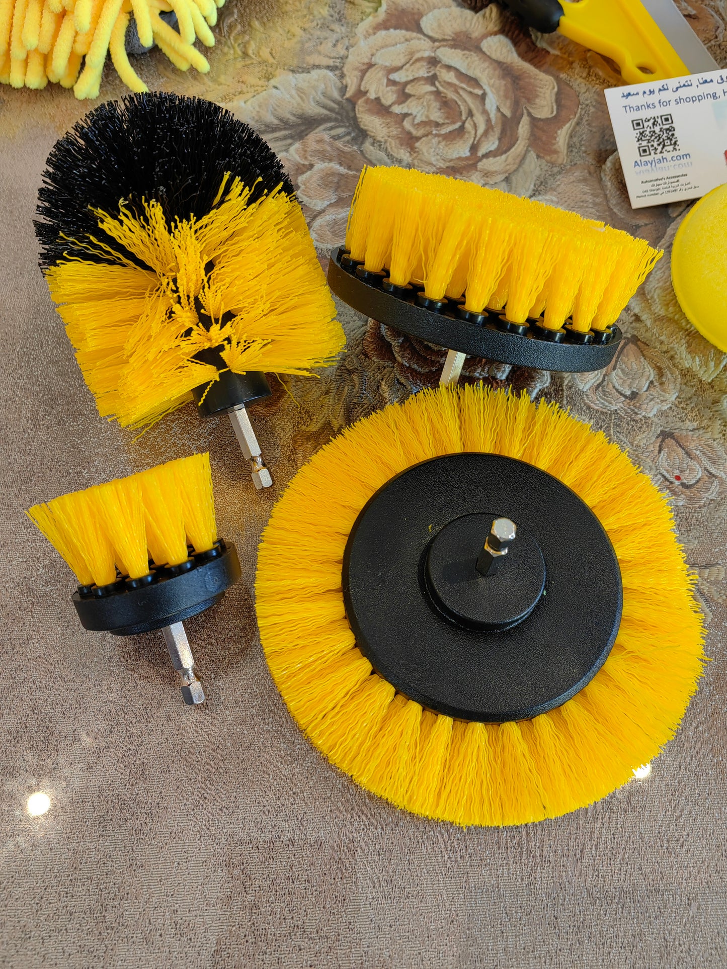 20PCS Car Detailing Brush Kit with Drill Attachments – Interior, Exterior, Tire & Wheel Cleaner Set مجموعة فرش تنظيف السيارات 20 قطعة مع ملحقات مثقاب – لتنظيف الداخل، الخارج، الإطارات والعجلات