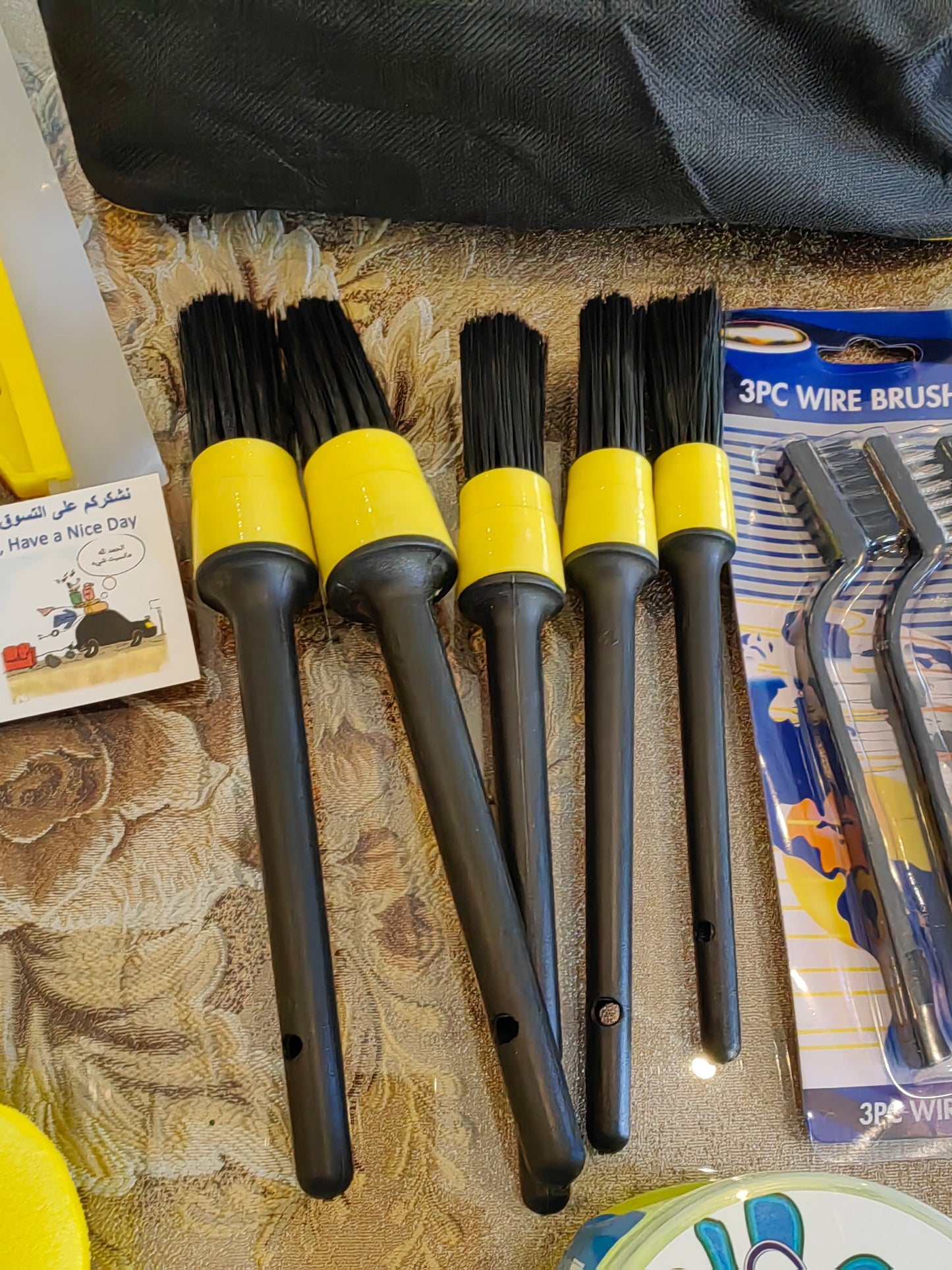 20PCS Car Detailing Brush Kit with Drill Attachments – Interior, Exterior, Tire & Wheel Cleaner Set مجموعة فرش تنظيف السيارات 20 قطعة مع ملحقات مثقاب – لتنظيف الداخل، الخارج، الإطارات والعجلات