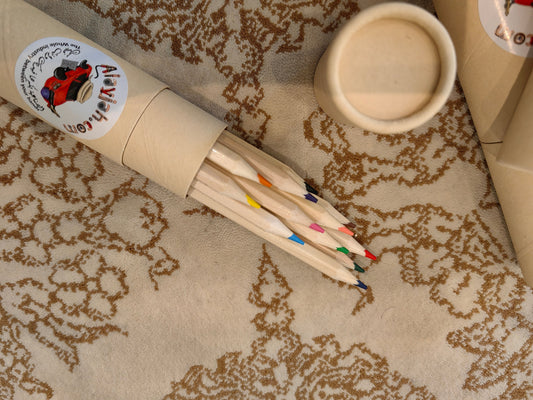 طقم أقلام تلوين خشبية طبيعية مكون من 12 قطعة للأطفال12-Piece Natural Wooden Colored Pencils Set for Kids 20100390