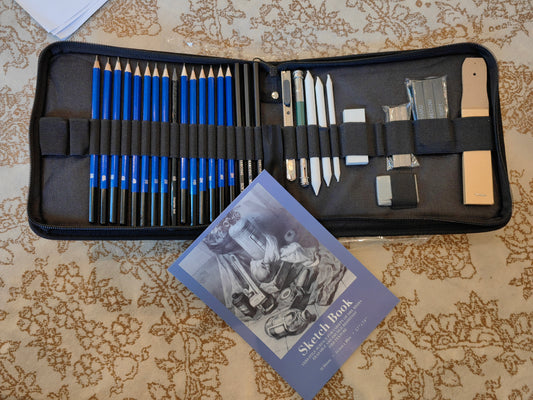 طقم أقلام رصاص للرسم يتكون من 35 قطعة مع 18 أداة رسم – طقم كامل للرسم بالقلم الرصاص35-Piece Sketching Pencil Set with 18 Drawing Tools – Complete Pencil Drawing Kit 20100370(Special Prices for Sellers اسعار خاصة للتجار )