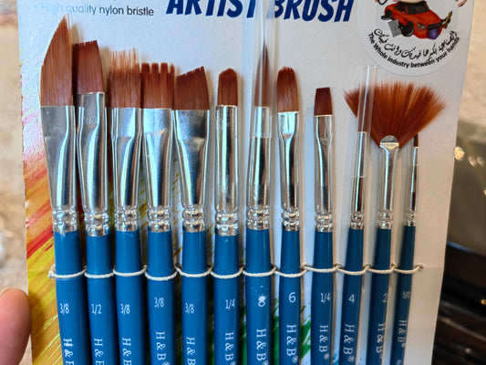 طقم فرش رسم احترافية للفنانين – فرش شعر نايلون لالوان الزيت والمائي والأكريليك Professional Artist Brush Set – Nylon Hair Brushes for Oil, Watercolor, and Acrylic Paints