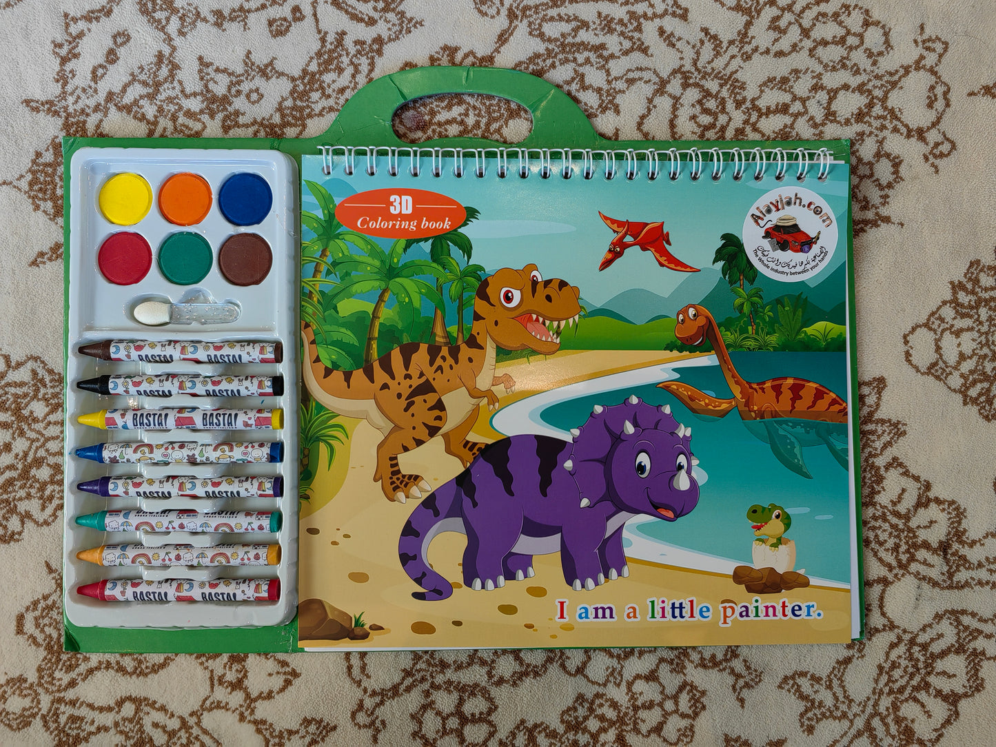 custom kids coloring book with crayons دفتر تلوين الوان بان باستيل والوان شمعية