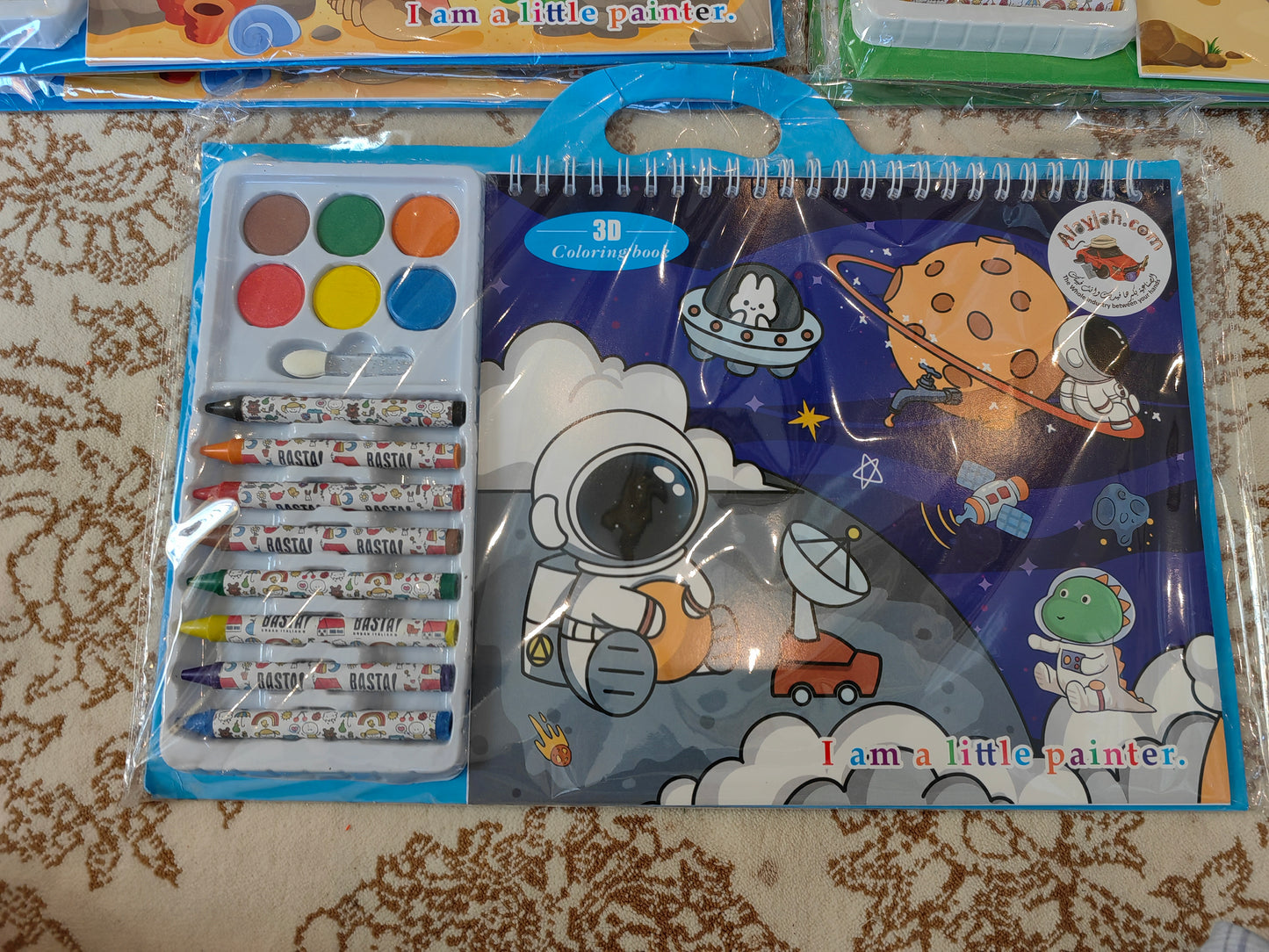 Alayjah, Custom Kids Coloring Book with Crayons, 1 Pc, Educational Activity & Pretend Play Set for   20100480 دفتر تلوين مخصص للأطفال مع أقلام شمع، نشاطات تعليمية ولعب تخيلي لمرحلة ما قبل المدرسة